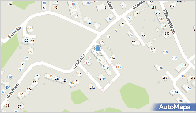 Ruda Śląska, Grzybowa, 15b, mapa Rudy Śląskiej