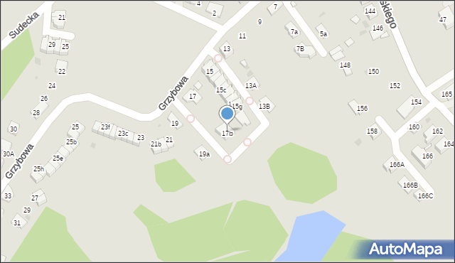Ruda Śląska, Grzybowa, 17b, mapa Rudy Śląskiej