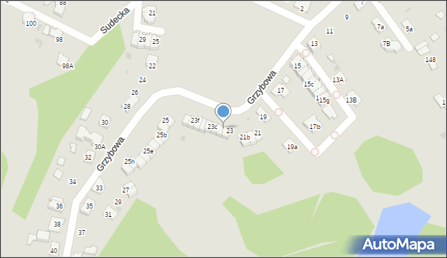 Ruda Śląska, Grzybowa, 23a, mapa Rudy Śląskiej