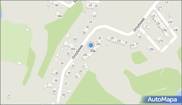 Ruda Śląska, Grzybowa, 25f, mapa Rudy Śląskiej