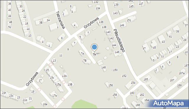 Ruda Śląska, Grzybowa, 5a, mapa Rudy Śląskiej