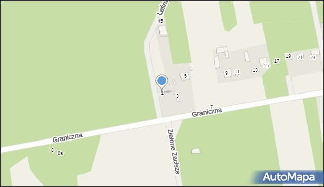 Rudka, Graniczna, 1, mapa Rudka