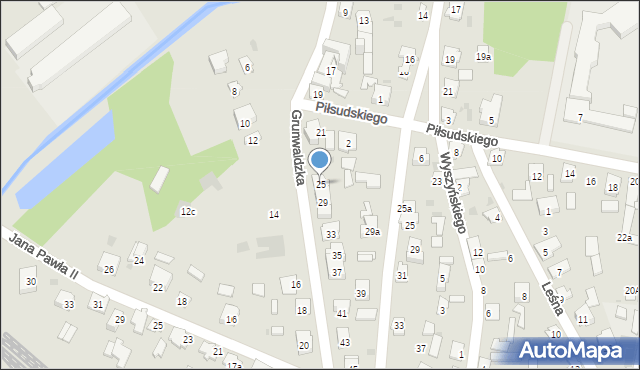 Rudnik nad Sanem, Grunwaldzka, 25, mapa Rudnik nad Sanem