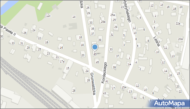 Rudnik nad Sanem, Grunwaldzka, 43, mapa Rudnik nad Sanem