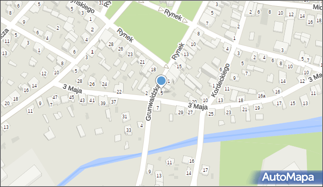 Rudnik nad Sanem, Grunwaldzka, 5, mapa Rudnik nad Sanem