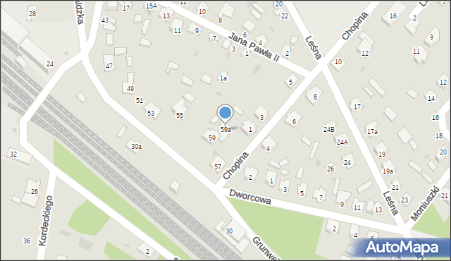 Rudnik nad Sanem, Grunwaldzka, 59a, mapa Rudnik nad Sanem