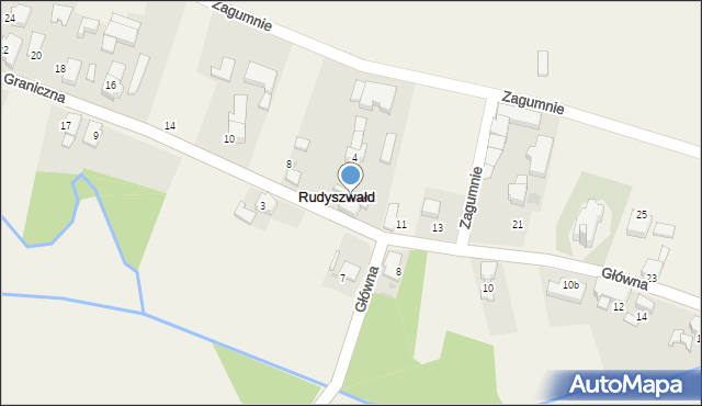 Rudyszwałd, Graniczna, 2, mapa Rudyszwałd