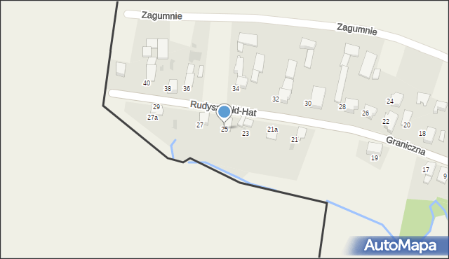 Rudyszwałd, Graniczna, 25, mapa Rudyszwałd