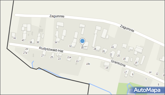 Rudyszwałd, Graniczna, 30, mapa Rudyszwałd