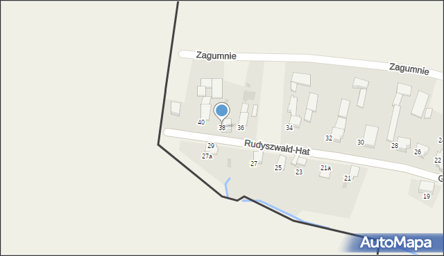 Rudyszwałd, Graniczna, 38, mapa Rudyszwałd