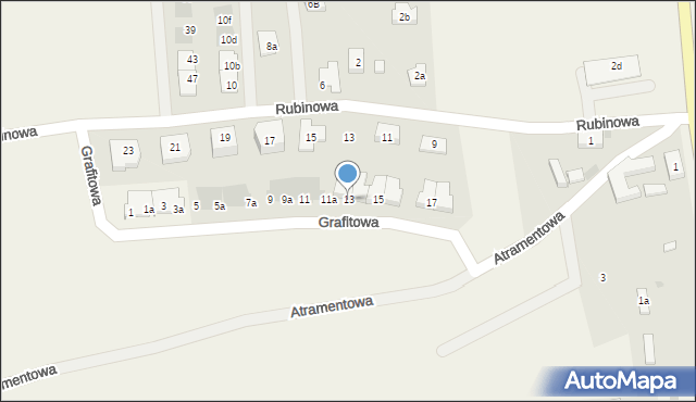 Ruszowice, Grafitowa, 13, mapa Ruszowice