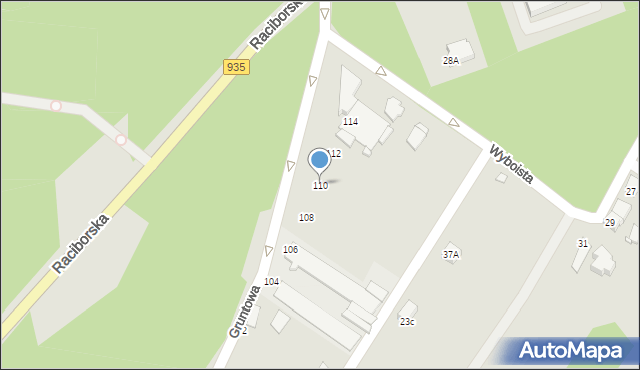 Rybnik, Gruntowa, 110, mapa Rybnika