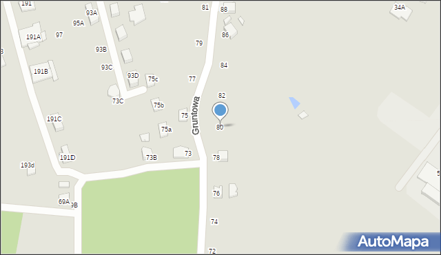 Rybnik, Gruntowa, 80, mapa Rybnika