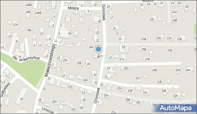 Rybnik, Gronowa, 26, mapa Rybnika