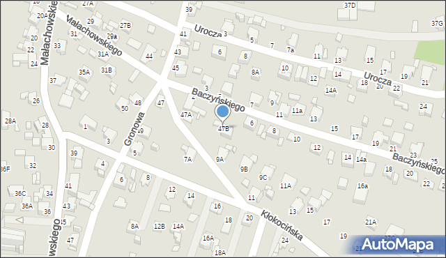 Rybnik, Gronowa, 47B, mapa Rybnika