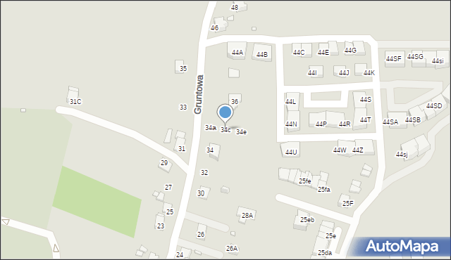 Rybnik, Gruntowa, 34c, mapa Rybnika