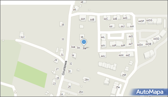 Rybnik, Gruntowa, 34e, mapa Rybnika