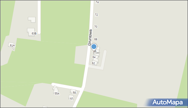 Rybnik, Gruntowa, 64a, mapa Rybnika