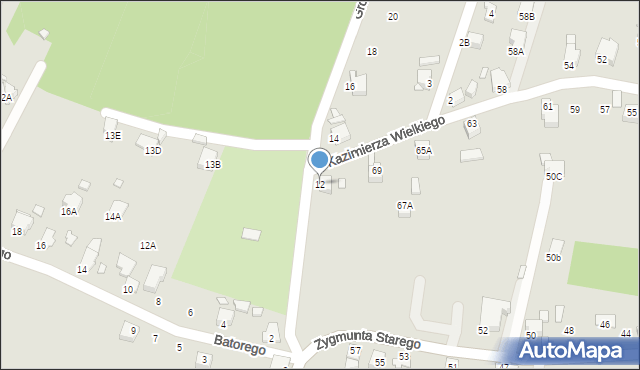 Rybnik, Grota-Roweckiego Stefana, gen., 12, mapa Rybnika