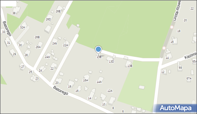 Rybnik, Grota-Roweckiego Stefana, gen., 13E, mapa Rybnika
