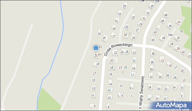 Rymanów, Grota-Roweckiego Stefana, gen., 21, mapa Rymanów