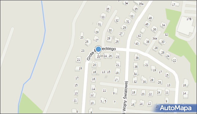 Rymanów, Grota-Roweckiego Stefana, gen., 22, mapa Rymanów