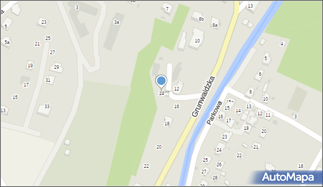 Rymanów, Grunwaldzka, 14, mapa Rymanów