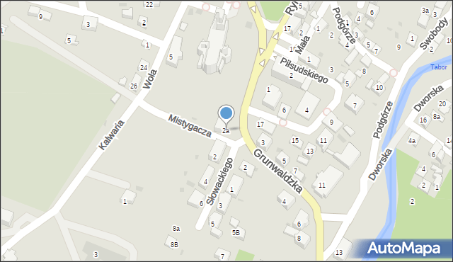 Rymanów, Grunwaldzka, 2a, mapa Rymanów