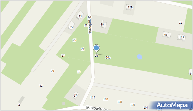 Rzakta, Graniczna, 26, mapa Rzakta