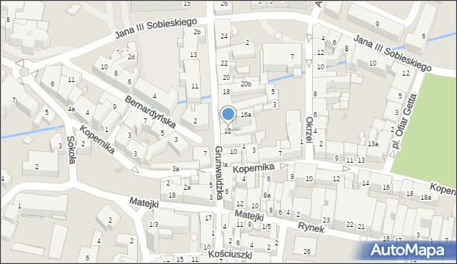 Rzeszów, Grunwaldzka, 12, mapa Rzeszów