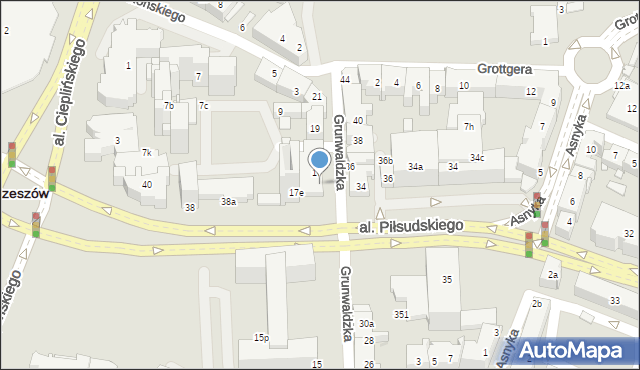 Rzeszów, Grunwaldzka, 17a, mapa Rzeszów