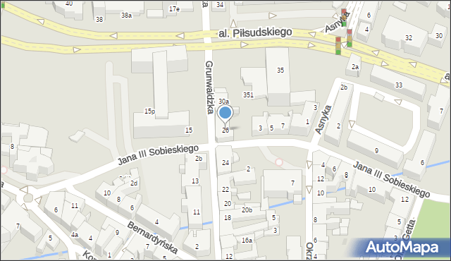 Rzeszów, Grunwaldzka, 26, mapa Rzeszów