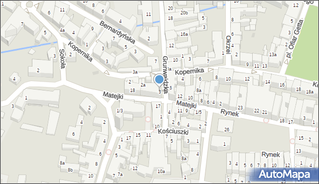 Rzeszów, Grunwaldzka, 3, mapa Rzeszów