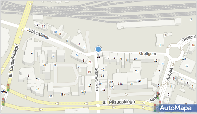 Rzeszów, Grunwaldzka, 44, mapa Rzeszów