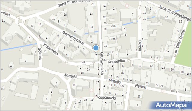 Rzeszów, Grunwaldzka, 7, mapa Rzeszów