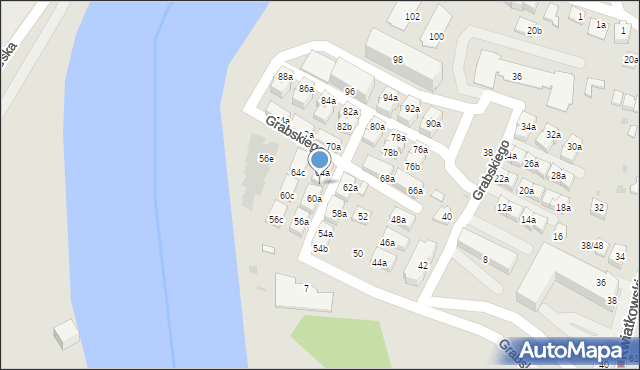 Rzeszów, Grabskiego Władysława, 64b, mapa Rzeszów