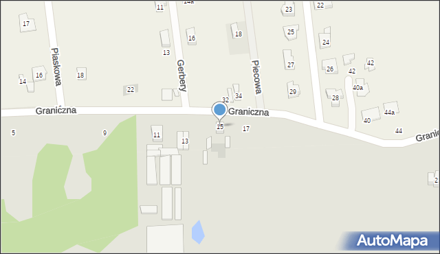 Rzgów, Graniczna, 15, mapa Rzgów