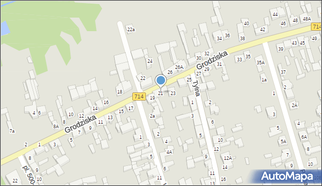 Rzgów, Grodziska, 21, mapa Rzgów