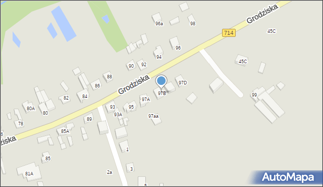 Rzgów, Grodziska, 97B, mapa Rzgów