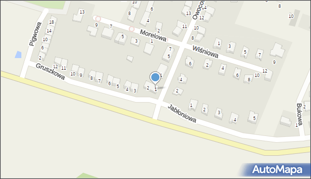 Sadków, Gruszkowa, 1, mapa Sadków