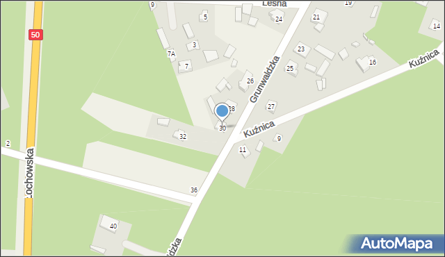 Sadowne, Grunwaldzka, 30, mapa Sadowne