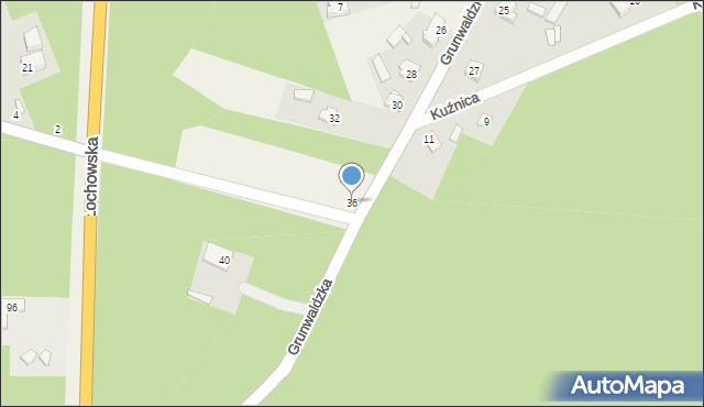 Sadowne, Grunwaldzka, 36, mapa Sadowne