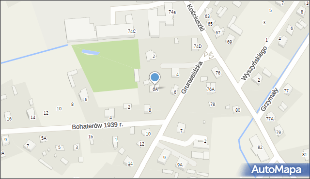 Sadowne, Grunwaldzka, 6A, mapa Sadowne