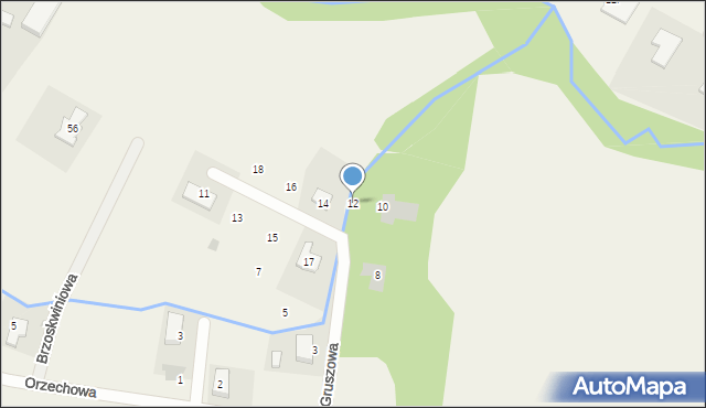 Santocko, Gruszowa, 12, mapa Santocko