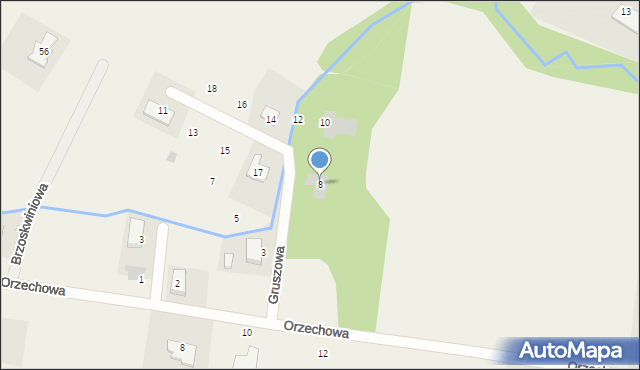 Santocko, Gruszowa, 8, mapa Santocko