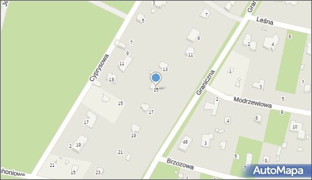 Sękocin-Las, Graniczna, 15, mapa Sękocin-Las