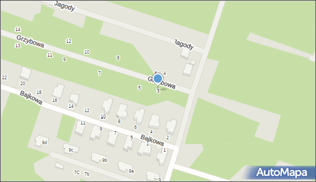 Serock, Grzybowa, 3, mapa Serock