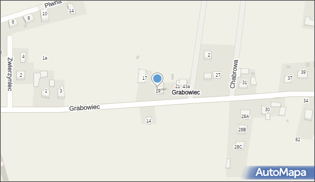 Sieborowice, Grabowiec, 19, mapa Sieborowice