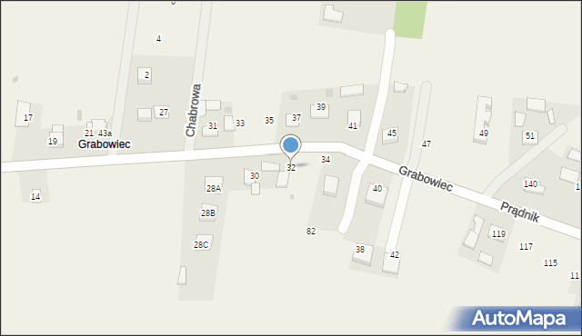 Sieborowice, Grabowiec, 32, mapa Sieborowice