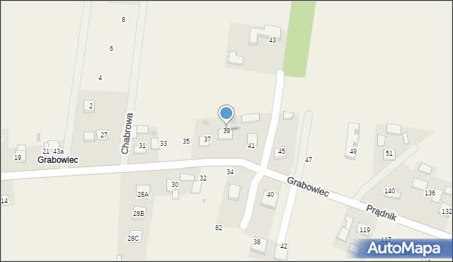 Sieborowice, Grabowiec, 39, mapa Sieborowice